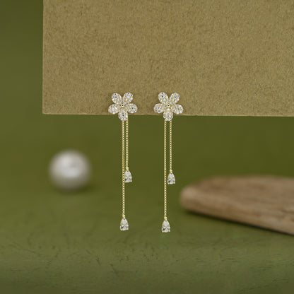 Daisy Drape Chain Earrings