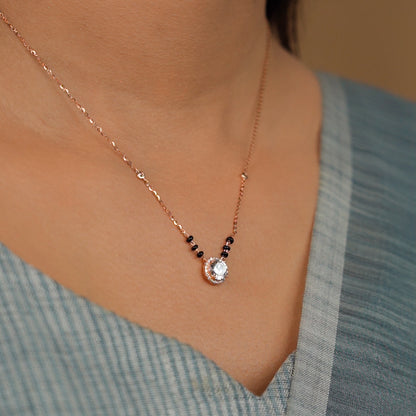 Aarini Halo Drop Mangalsutra Necklace