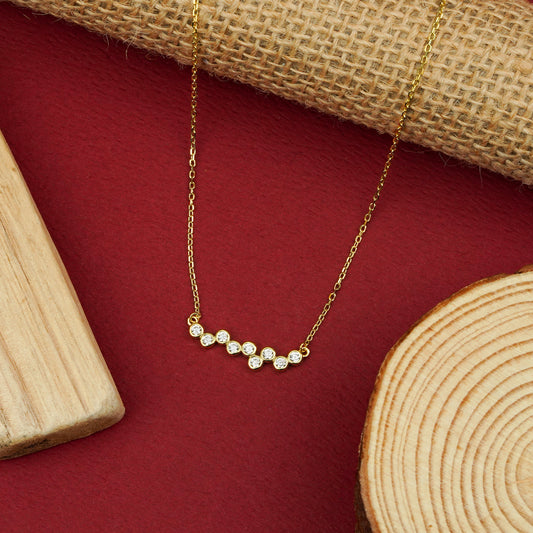 Aurielle Curve Diamond Necklace