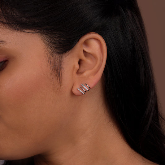 Triple Twist Diamond Hug Earrings