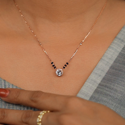 Aarini Halo Drop Mangalsutra Necklace