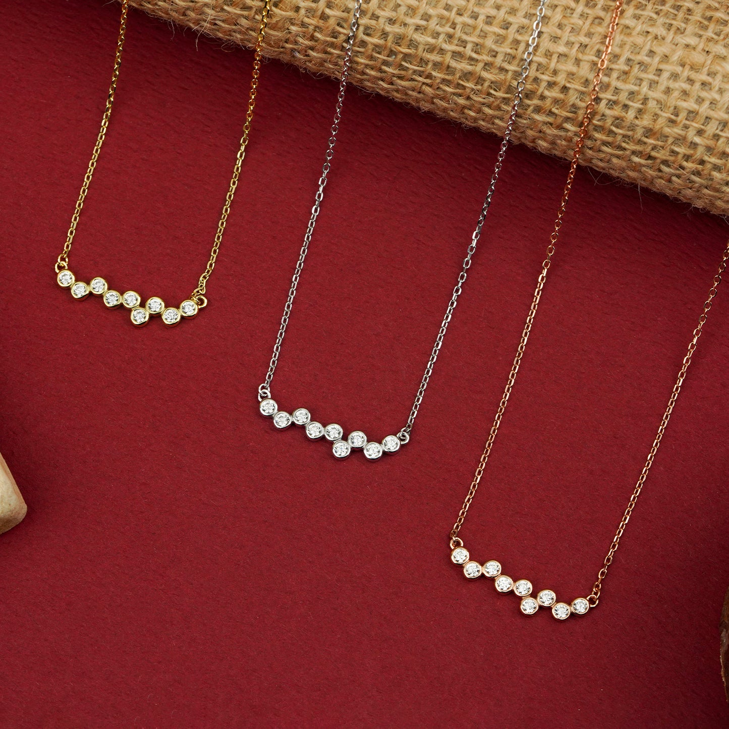 Aurielle Curve Diamond Necklace