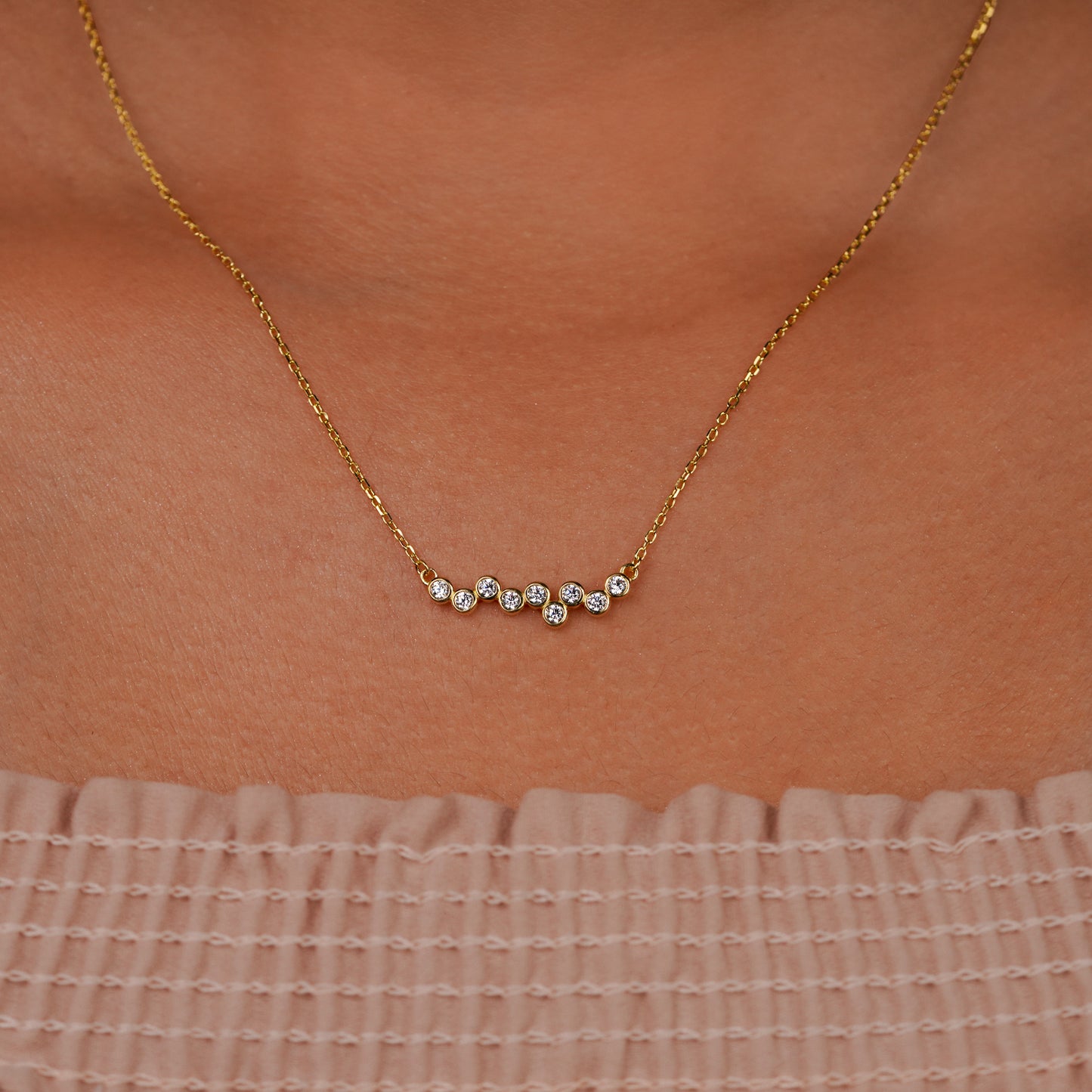 Aurielle Curve Diamond Necklace