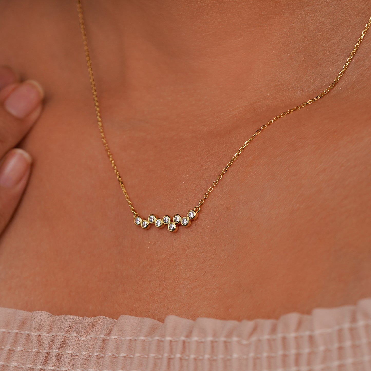 Aurielle Curve Diamond Necklace