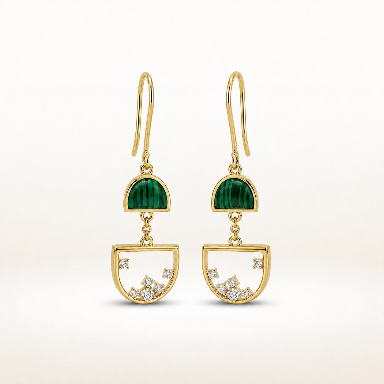 Celestial Green Stone Drop Earrings