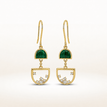 Celestial Green Stone Drop Earrings