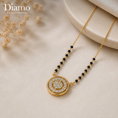 Round Charm 925 Silver Mangalsutra