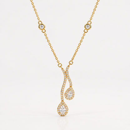 Diamond Dual Drop Pendant Necklace