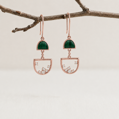 Celestial Green Stone Drop Earrings
