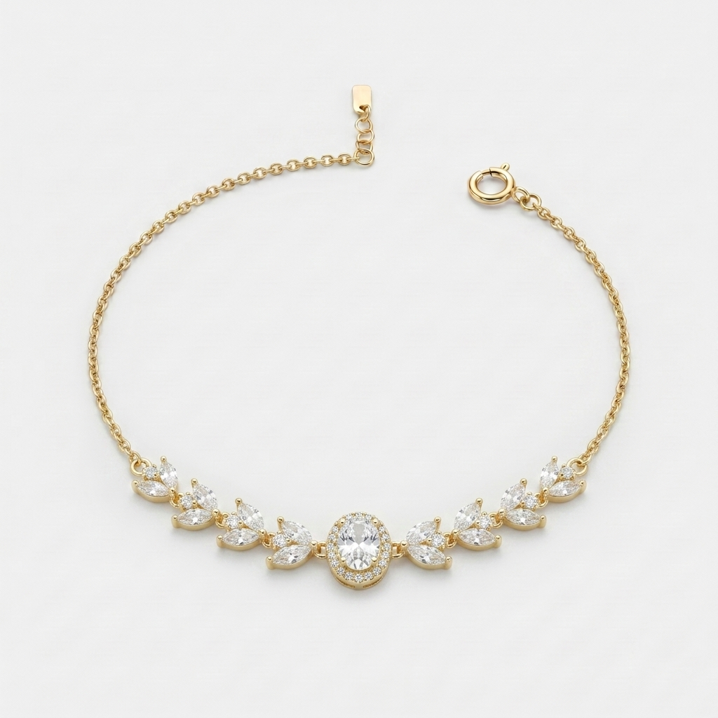 Aurora Leaf-Cut Statement Bracelet