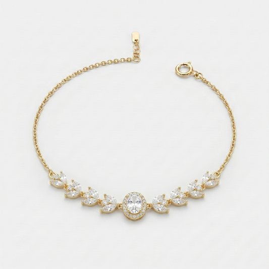 Aurora Leaf-Cut Statement Bracelet