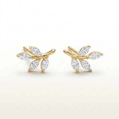 Whispering Leaf Diamond Studs
