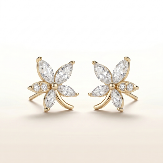 Serene Bloom Diamond Studs