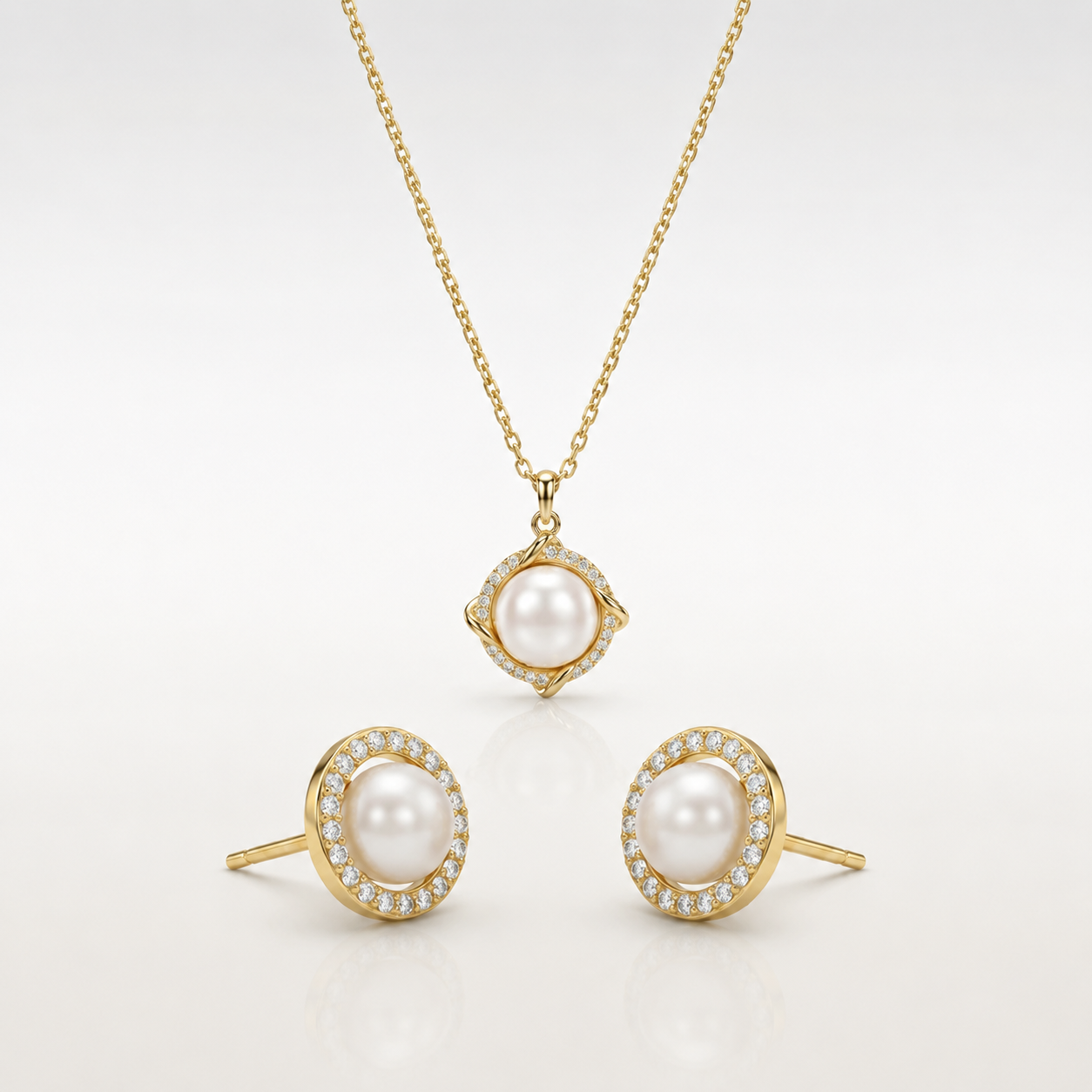 Aurelia Halo Pearl Set