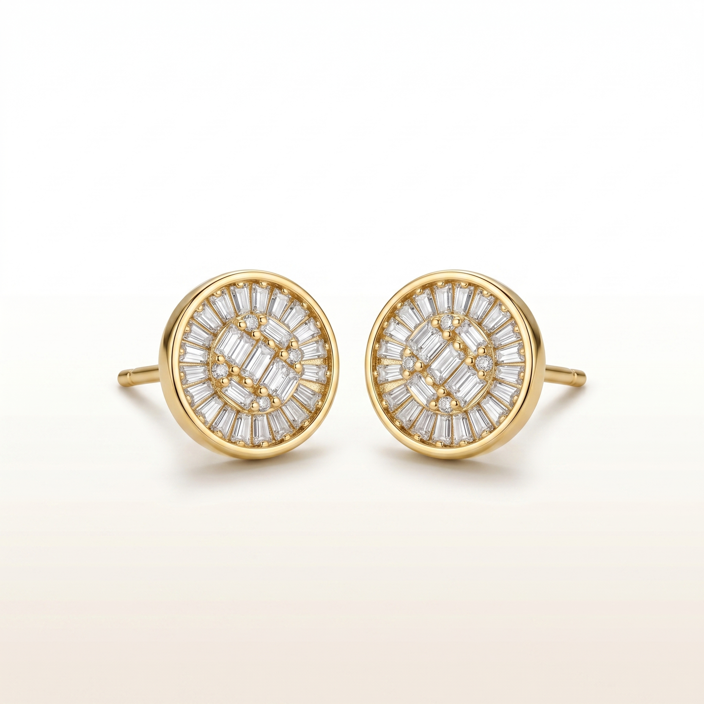 Lumiere Solitaire Radiant Stud Earrings