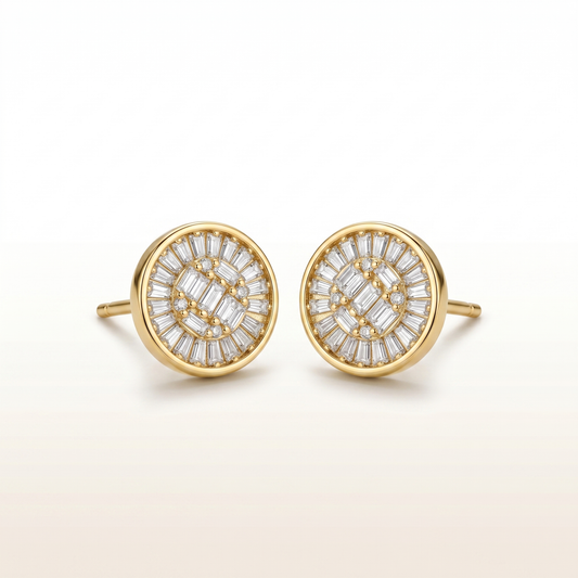 Lumiere Solitaire Radiant Stud Earrings