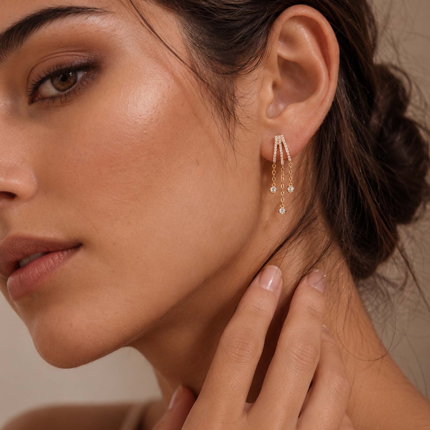 Celestia Dual Drop Bar Earrings