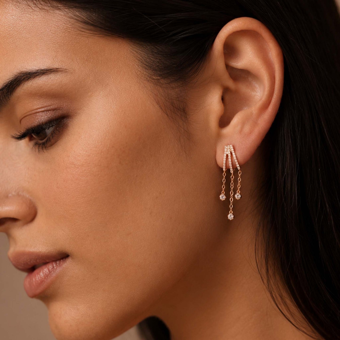 Celestia Dual Drop Bar Earrings