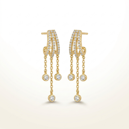 Celestia Dual Drop Bar Earrings