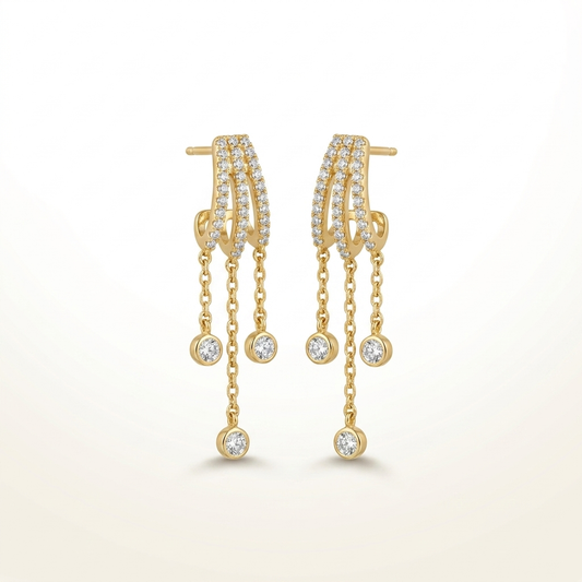 Celestia Dual Drop Bar Earrings