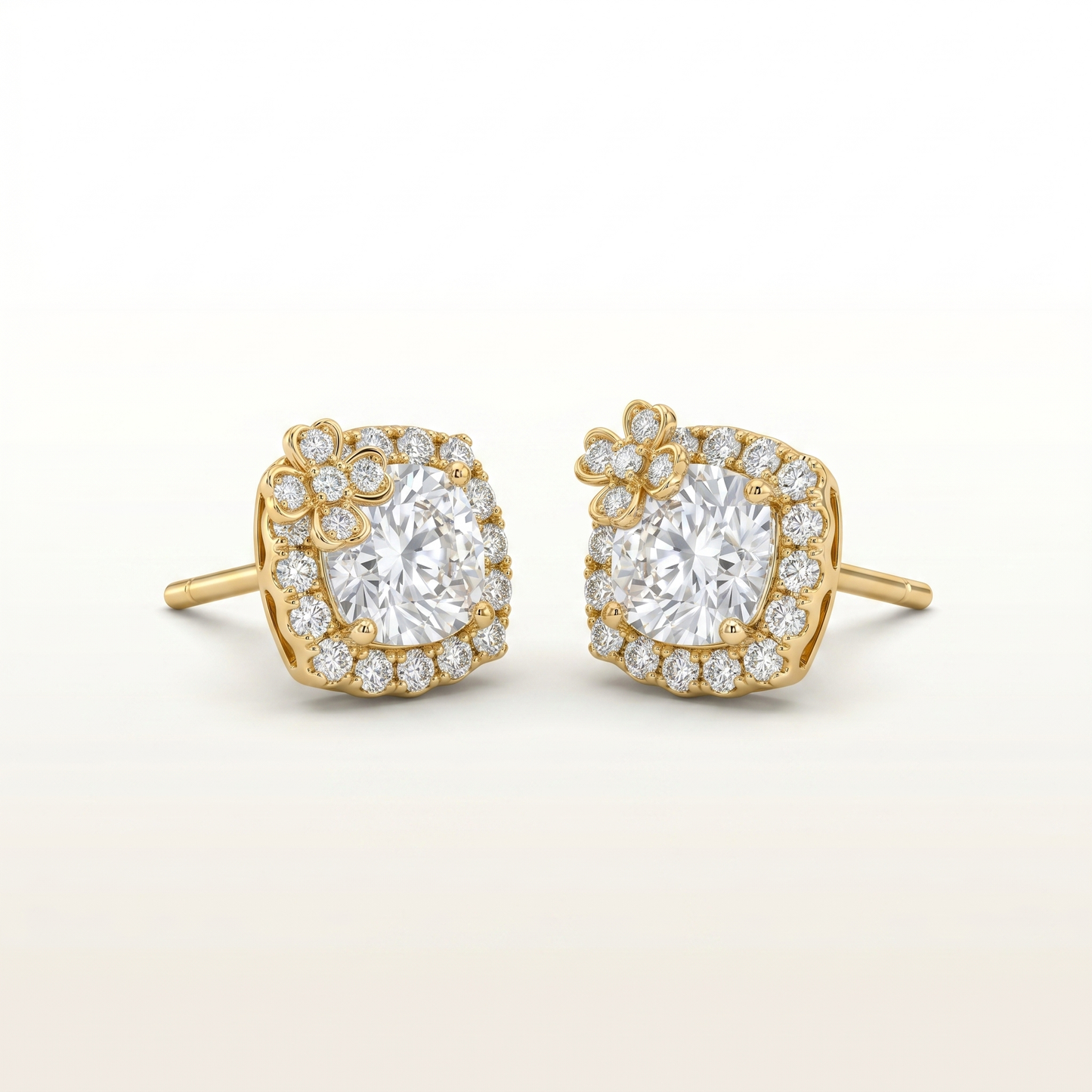 Radiant Halo Solitaire Studs