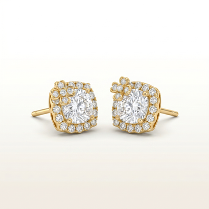 Radiant Halo Solitaire Studs