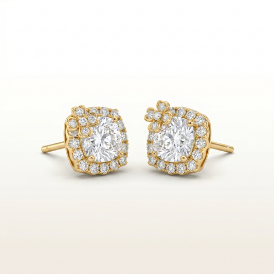 Radiant Halo Solitaire Studs