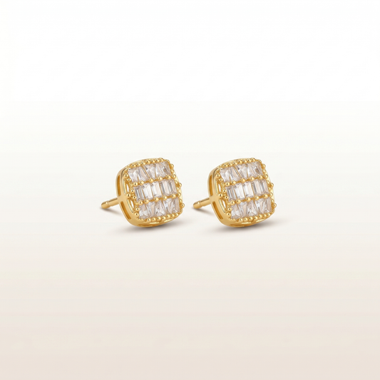 Radiant Grid Cushion-Cut Studs