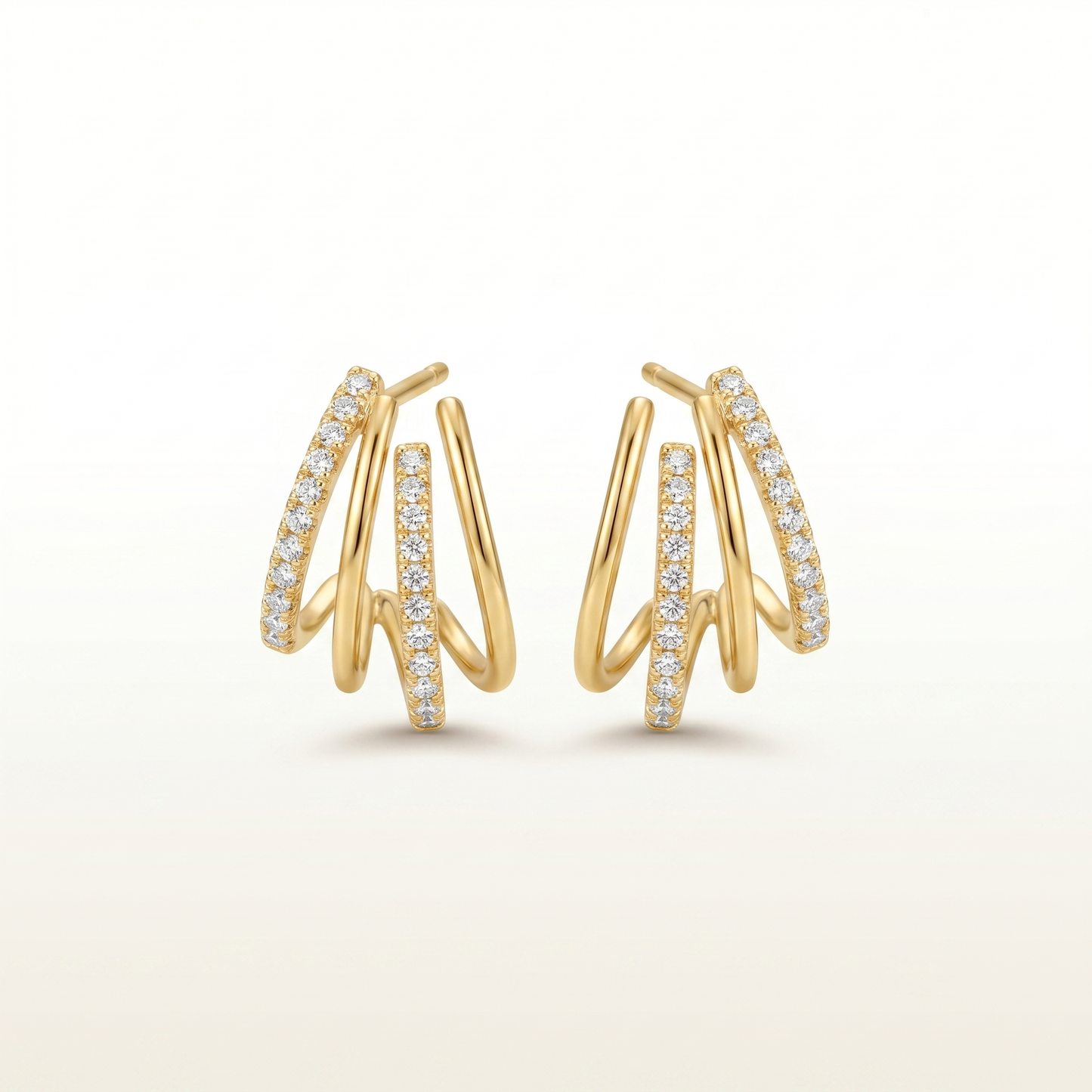 Triple Twist Diamond Hug Earrings