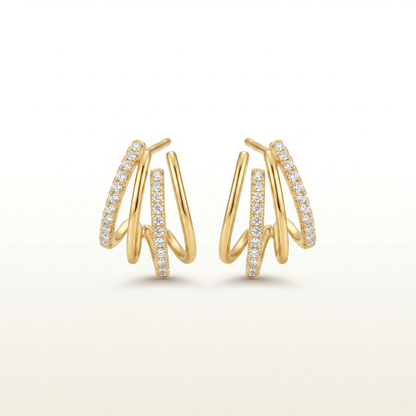 Triple Twist Diamond Hug Earrings