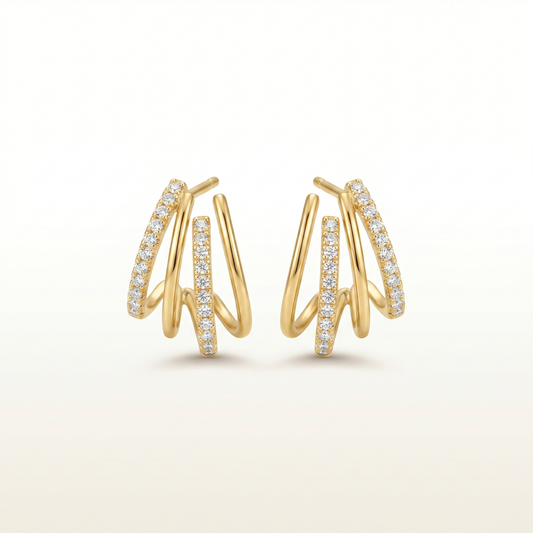 Triple Twist Diamond Hug Earrings