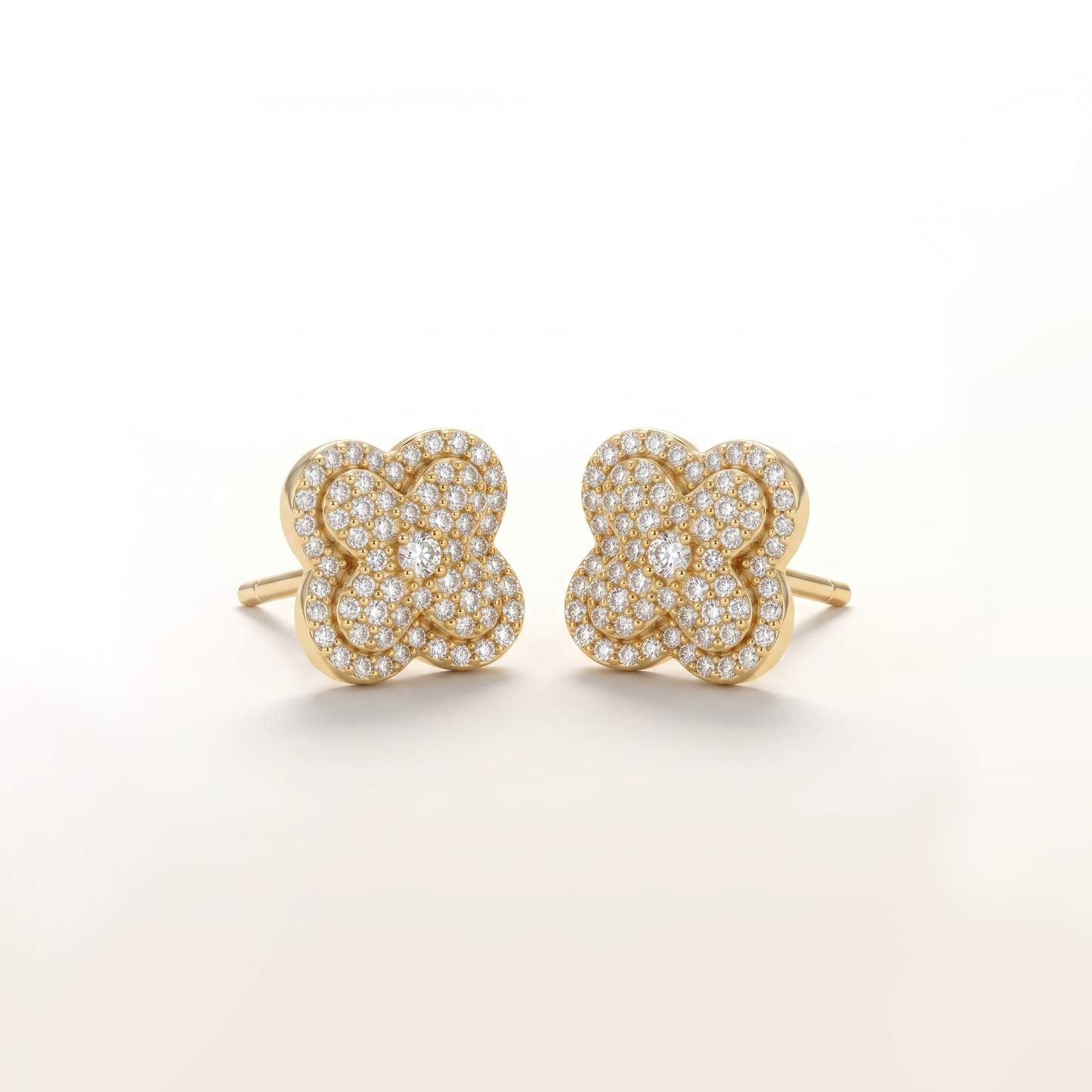 Celeste Sparkle Clover Stud Earrings