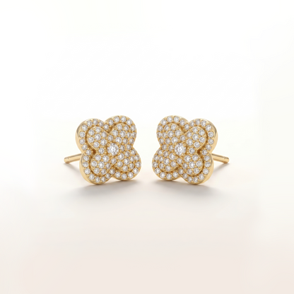 Celeste Sparkle Clover Stud Earrings