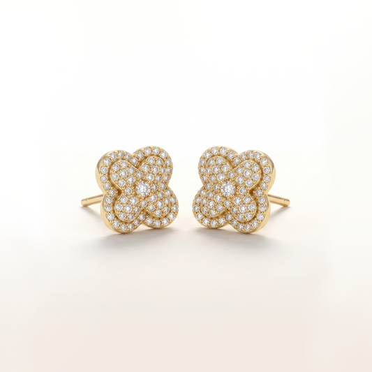 Celeste Sparkle Clover Stud Earrings