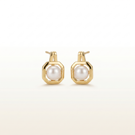Aurelia Vintage Pearl Stud Earrings