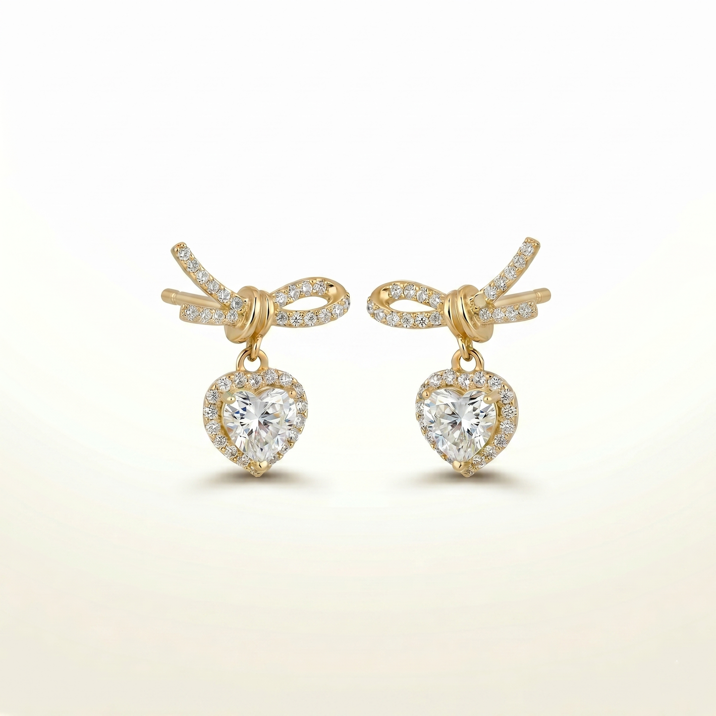 Celestia Bow-Topped Solitaire Earrings