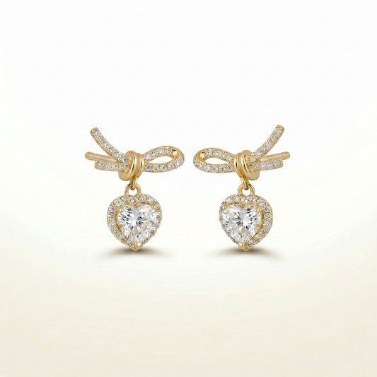 Celestia Bow-Topped Solitaire Earrings