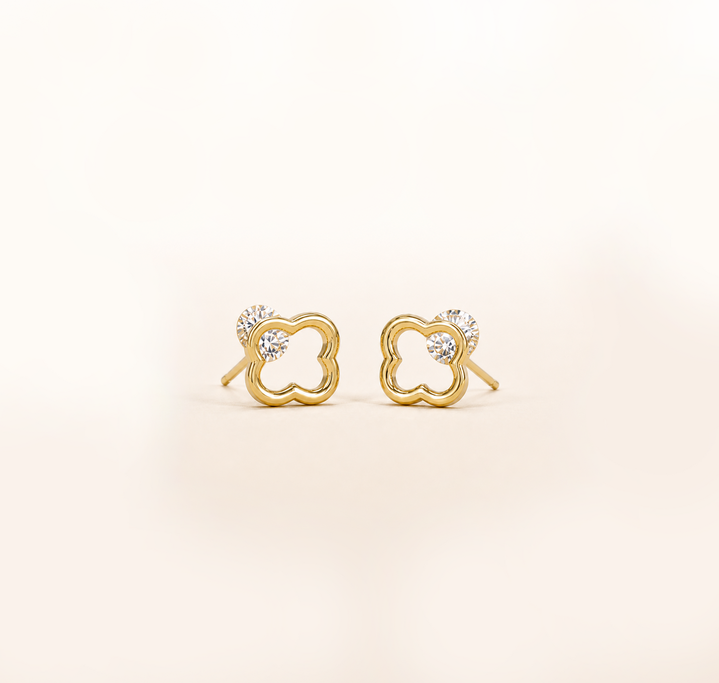 Celestial Charm Gold-Tone Stud Earrings