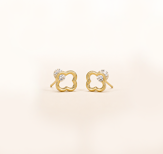 Celestial Charm Gold-Tone Stud Earrings