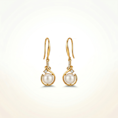 Moonlit Elegance Pearl Drop Earrings