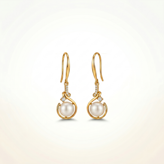 Moonlit Elegance Pearl Drop Earrings