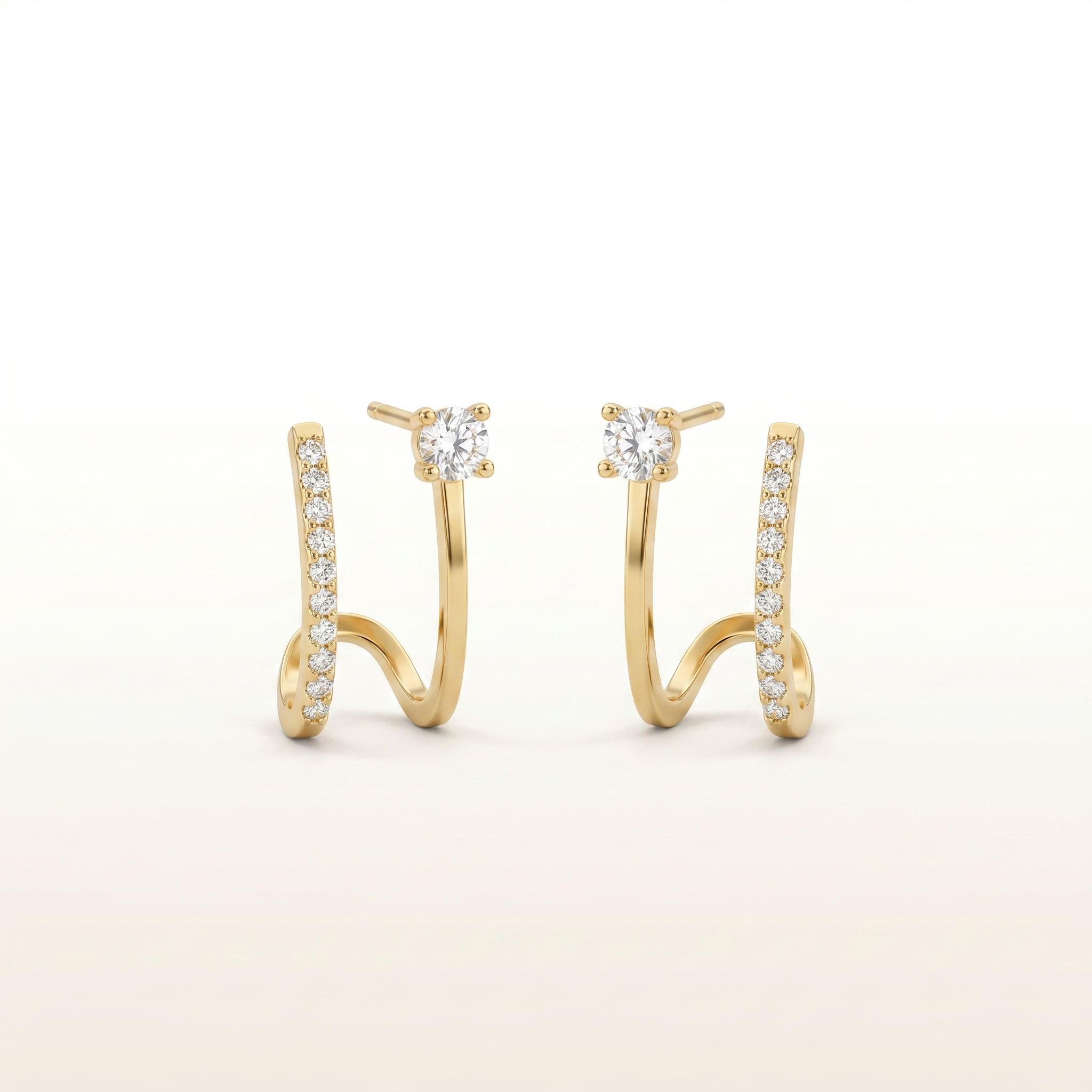 Aurora Sparkle Gold Hug Hoop Earrings