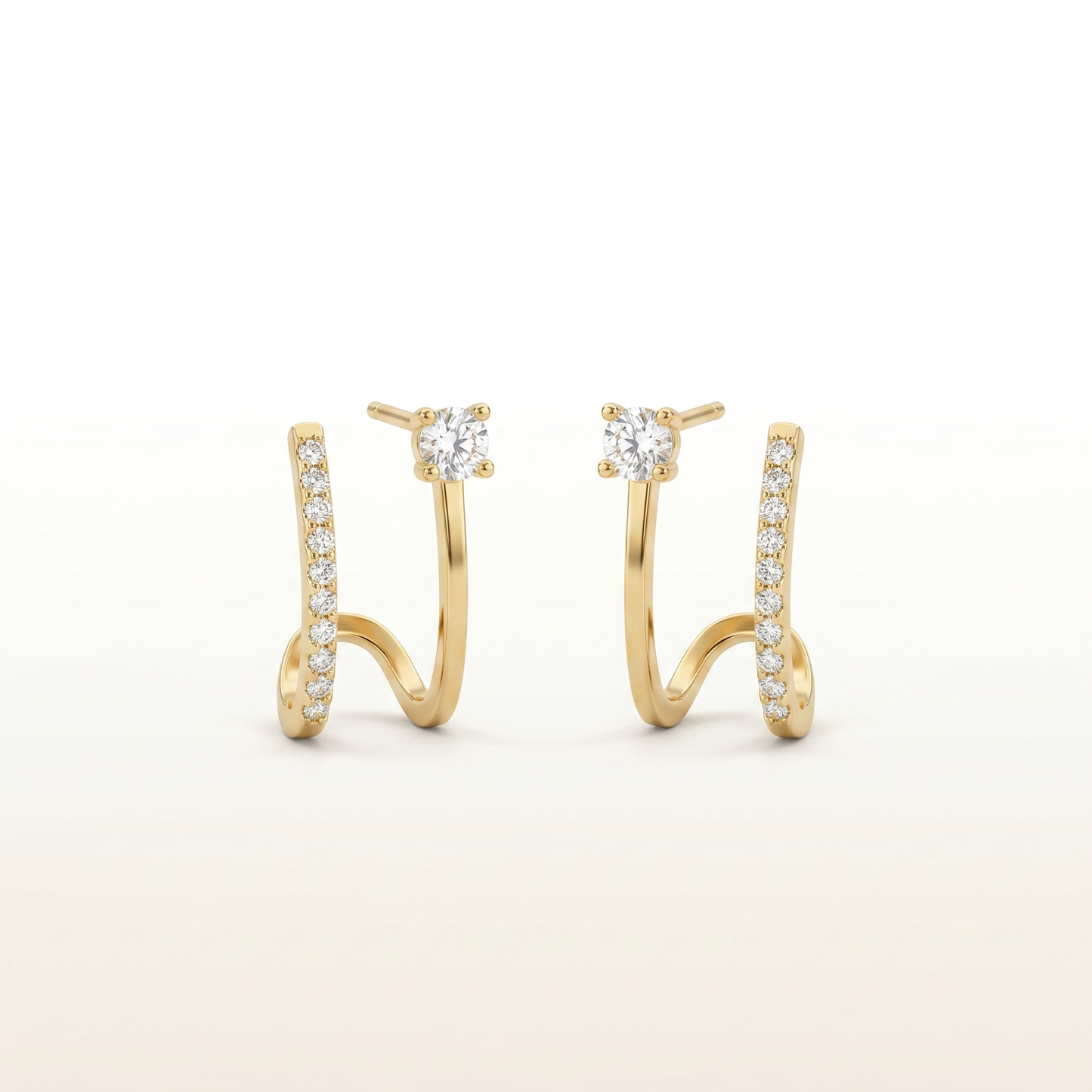 Aurora Sparkle Gold Hug Hoop Earrings