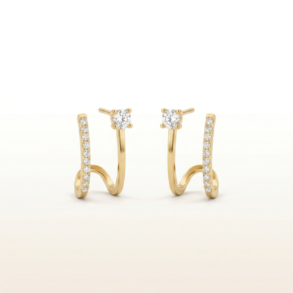 Aurora Sparkle Gold Hug Hoop Earrings