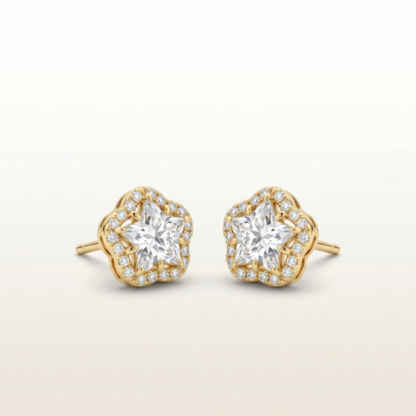 Lustro Classic Crystal Halo Stud Earrings