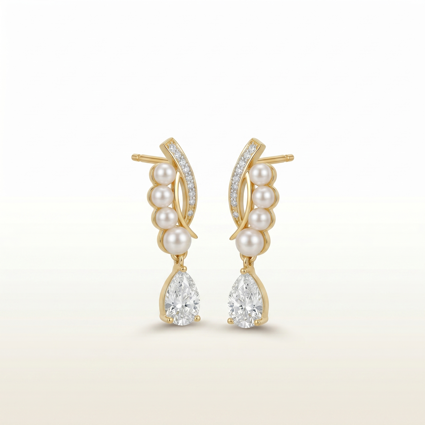 Aurora Teardrop Pearl & Crystal Earrings