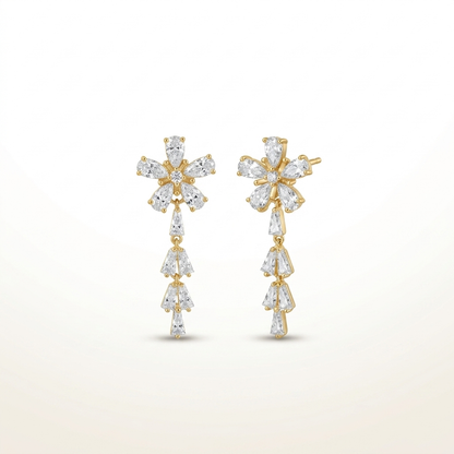 Starlit Elegance Floral Drop Earrings