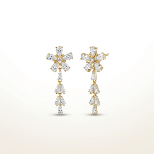 Starlit Elegance Floral Drop Earrings