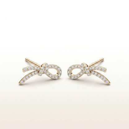 Graceful Whisper Ribbon Stud Earrings