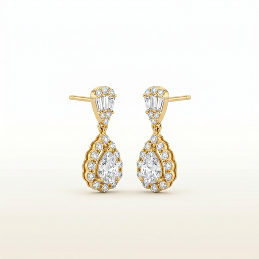 Royal Radiance Teardrop Dangler Earrings